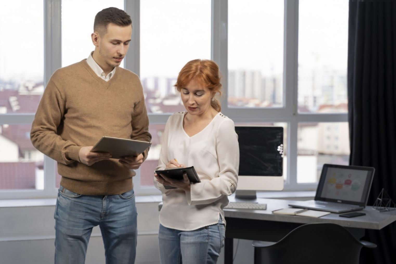 Financial planning workspace with documents and calculator